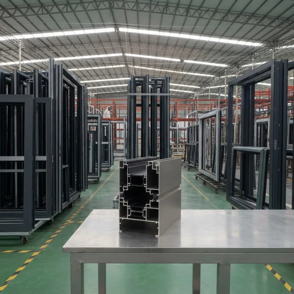 Aoslon factory — aluminum profiles and finished window units