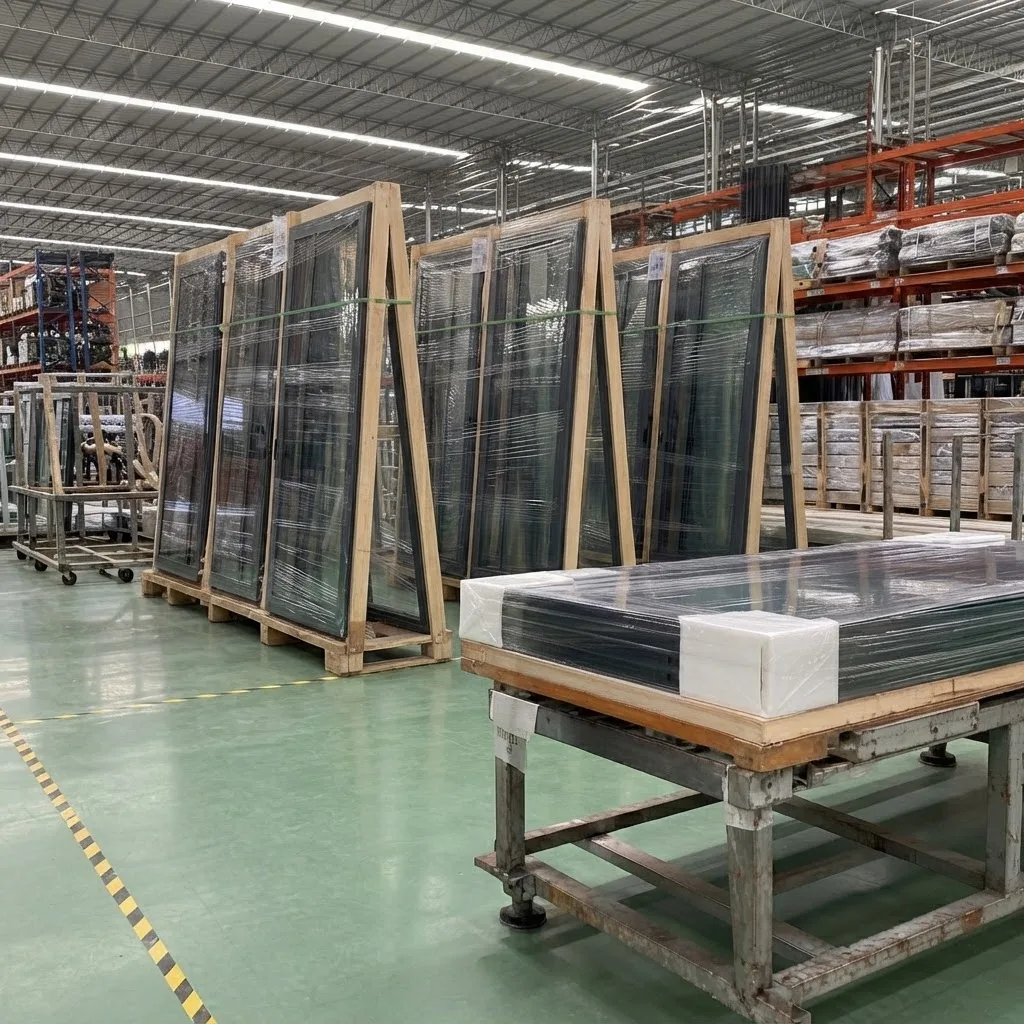 Aoslon export packing — protected glass units ready for shipment